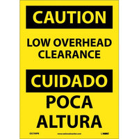 Caution Low Overhead Clearance Eng/Spanish 14"x10" Plastic | ESC709RB