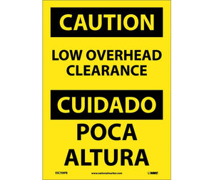Caution Low Overhead Clearance Eng/Spanish 14"x10" Plastic | ESC709RB