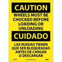 Caution Wheels Must Be Chocked English/Spanish 20x14 Vinyl | ESC70PC