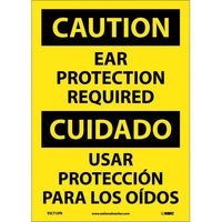 Caution Ear Protectiion Required Eng/Spanish 14x10 Aluminum | ESC712AB