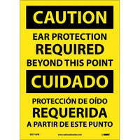 Caution Ear Protectiion Required Eng/Spanish 14x10 Plastic | ESC713RB