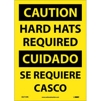 Caution Hard Hats Required English/Spanish 14"x10" Vinyl | ESC715PB