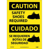 Caution Safety Shoes Required Eng/Spanish 14"x10" Aluminum | ESC719AB