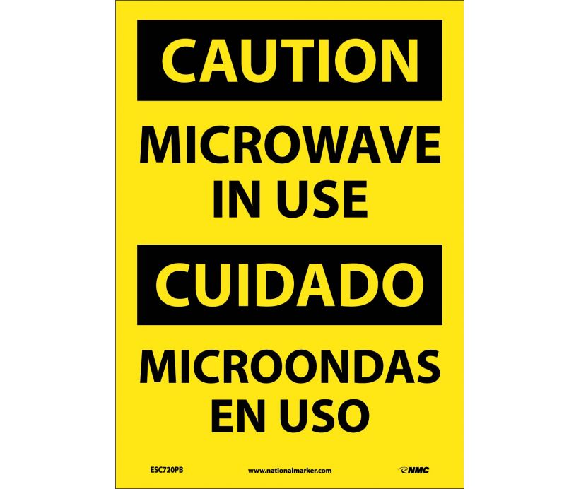 Caution Microwave In Use English/Spanish 14