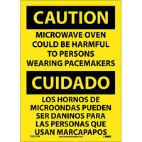 Caution Microwave Oven English/Spanish 14"x10" Plastic | ESC721RB