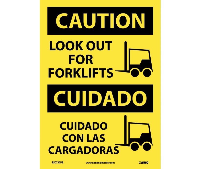 Caution Look Out Forklifts English/Spanish 14