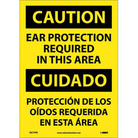 Caution Ear Protection Required English/Spanish 20x14 Vinyl | ESC73PC