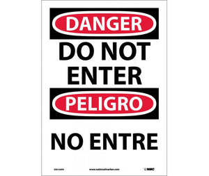Danger Do Not Enter English/Spanish 14"x10" Plastic | ESD104RB