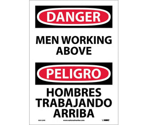 Danger Men Working Above English/Spanish 14"x10" Aluminum | ESD125AB