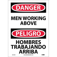 Danger Men Working Above English/Spanish 14"x10" Plastic | ESD125RB