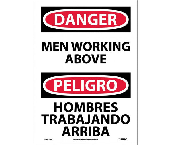 Danger Men Working Above English/Spanish 14