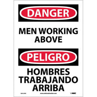 Danger Men Working Above English/Spanish 14"x10" Vinyl | ESD125PB