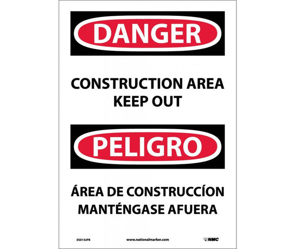 Danger Construction Area English/Spanish 14