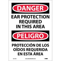 Danger Ear Protection Required English/Spanish 14x10 Vinyl | ESD134PB