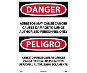 Danger Asbestos And Cancer English/Spanish 28"x20" Aluminum | ESD22AD