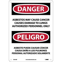 Danger Asbestos And Cancer English/Spanish 14"x10" Plastic | ESD22RB