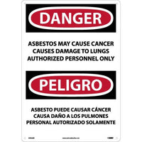 Danger Asbestos And Cancer English/Spanish 20"x14" Plastic | ESD22RC