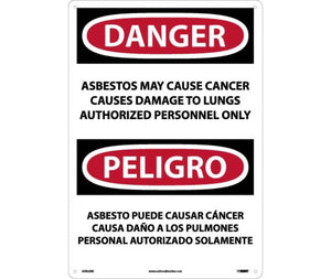 Danger Asbestos And Cancer English/Spanish 20"x14" Plastic | ESD22RC