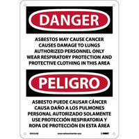 Danger Asbestos And Cancer English/Spanish 14"x10" Aluminum | ESD23AB