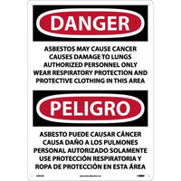 Danger Asbestos And Cancer English/Spanish 20"x14" Aluminum | ESD23AC