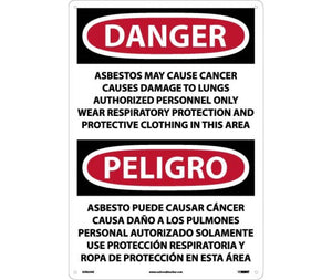 Danger Asbestos And Cancer English/Spanish 20"x14" Aluminum | ESD23AC