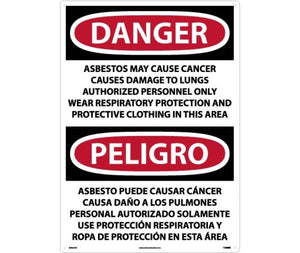 Danger Asbestos And Cancer English/Spanish 28"x20" Aluminum | ESD23AD