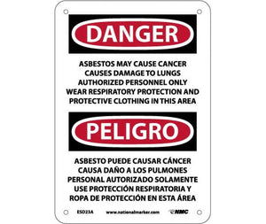 Danger Asbestos And Cancer English/Spanish 10"x7" Aluminum | ESD23A