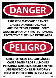 Danger Asbestos And Cancer English/Spanish 28"x20" Vinyl | ESD23PD