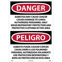 Danger Asbestos And Cancer English/Spanish 28"x20" Plastic | ESD23RD