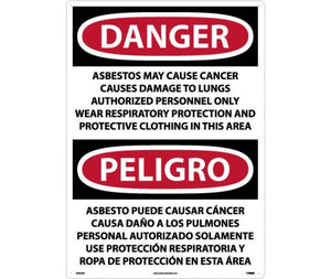 Danger Asbestos And Cancer English/Spanish 28"x20" Plastic | ESD23RD