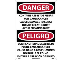 Danger Asbestos And Cancer English/Spanish 20"x14" Aluminum | ESD24AC