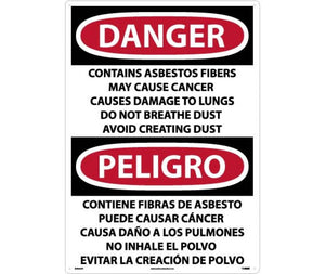 Danger Asbestos And Cancer English/Spanish 28"x20" Aluminum | ESD24AD