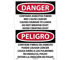Danger Asbestos And Cancer English/Spanish 28"x20" Aluminum | ESD24AD
