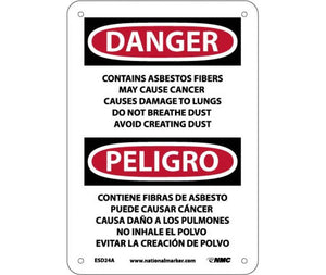 Danger Asbestos And Cancer English/Spanish 10"x7" Aluminum | ESD24A