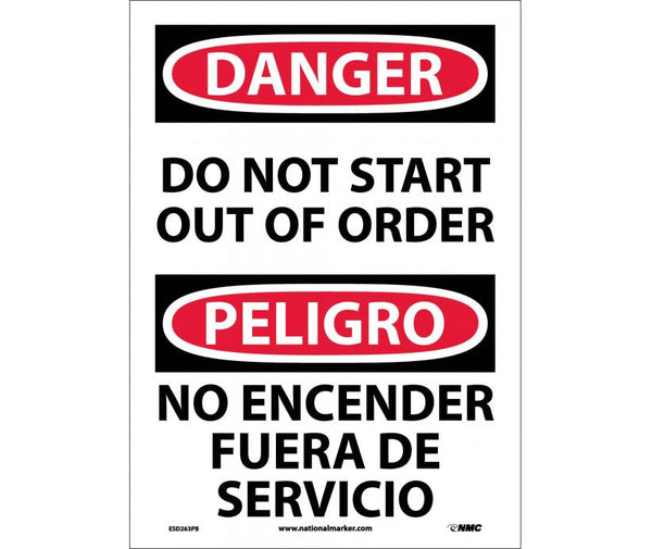 Danger Do Not Start English/Spanish 14