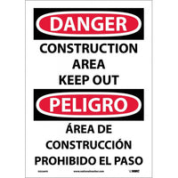 Danger Construction Area English/Spanish 20"x14" Plastic | ESD266RC