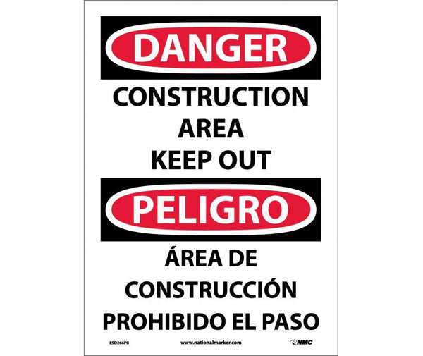 Danger Construction Area English/Spanish 20