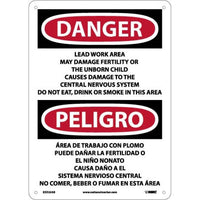 Danger Lead Work Area English/Spanish 14"x10" Aluminum | ESD26AB