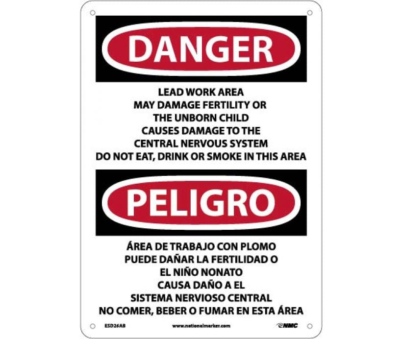 Danger Lead Work Area English/Spanish 14