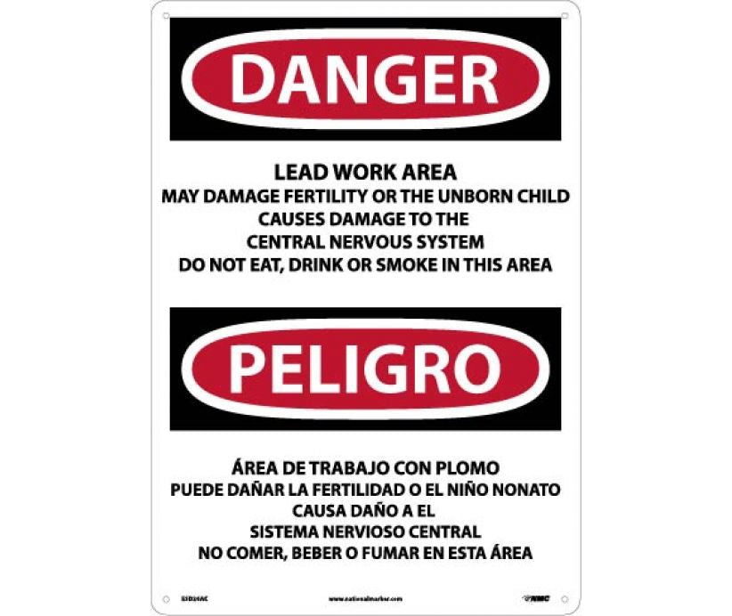 Danger Lead Work Area English/Spanish 20