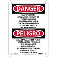 Danger Lead Work Area English/Spanish 10"x7" Aluminum | ESD26A