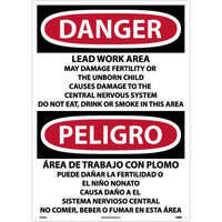 Danger Lead Work Area English/Spanish 28"x20" Plastic | ESD26RD