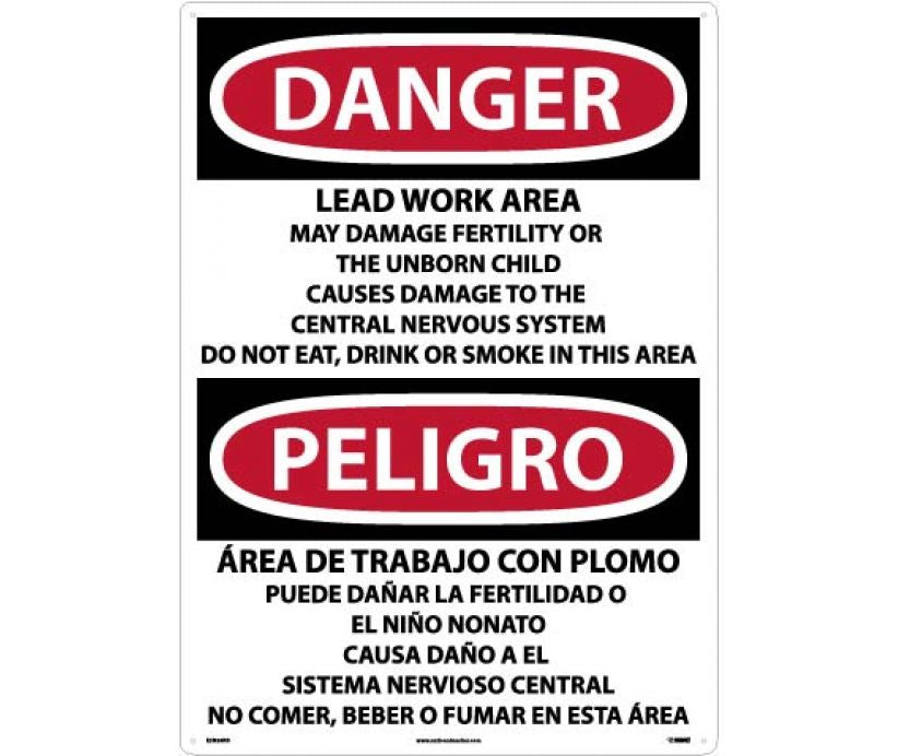Danger Lead Work Area English/Spanish 28