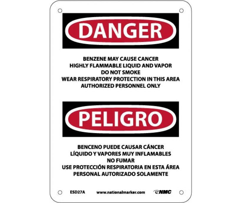 Danger Benzene Cancer English/Spanish 10