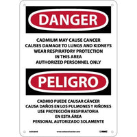 Danger Cadmium And Cancer English/Spanish 14"x10" Aluminum | ESD28AB
