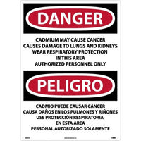 Danger Cadmium And Cancer English/Spanish 28"x20" Aluminum | ESD28AD