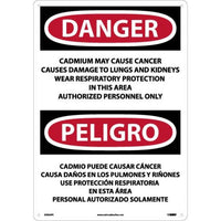 Danger Cadmium And Cancer English/Spanish 20"x14" Vinyl | ESD28PC
