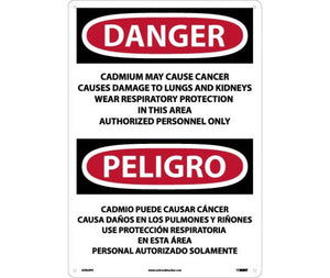 Danger Cadmium And Cancer English/Spanish 20"x14" Vinyl | ESD28PC