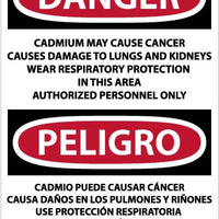 Danger Cadmium And Cancer English/Spanish 28"x20" Vinyl | ESD28PD