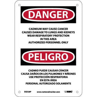 Danger Cadmium And Cancer English/Spanish 10"x7" Vinyl | ESD28P